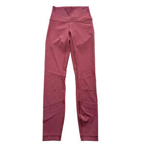 Lululemon High-Rise Leggings –‎ Size 2 – 24" Inseam – Rose/Mulberry Pink